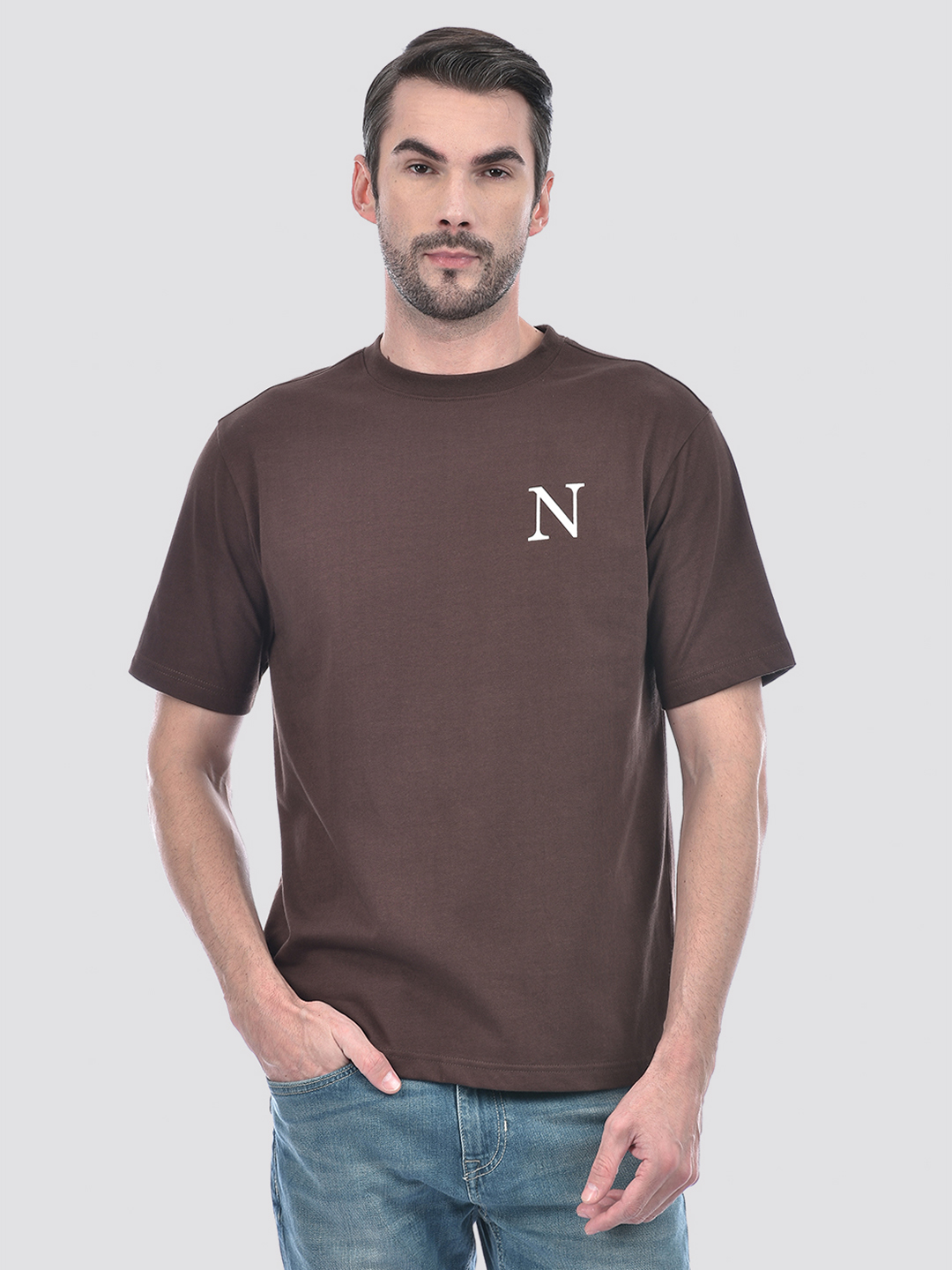 Numero Uno Men Graphic Print Brown T-Shirt